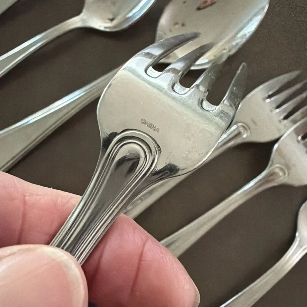 Lot of 8 Savile Row Godinger 18/10 Stainless Steel Flatware Forks Spoons